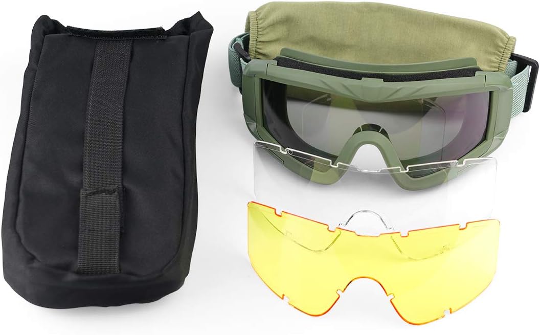 xaegistac Airsoft Goggles Tactical Safety Goggles Anti Fog Glasses Hunting Cycling
