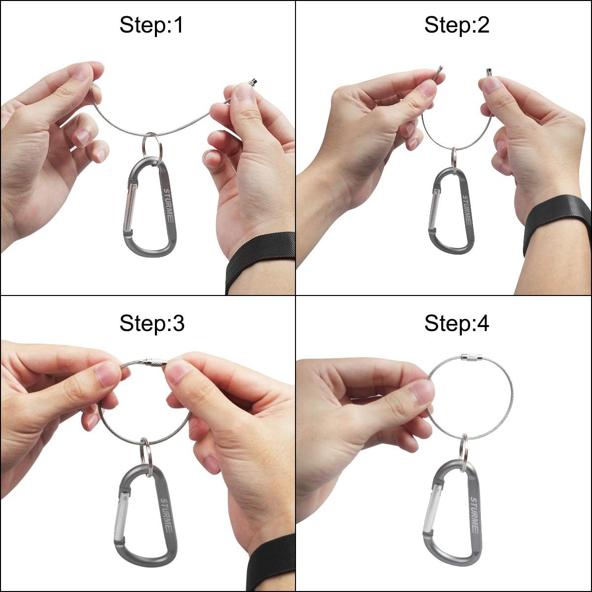 STURME 12pcs Carabiner Clip 3" Small Durable Carabiner Keychain Carabeaner Hooks