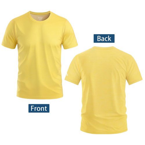 Running Shirts for Men Dry Fit(Yellow,Medium)