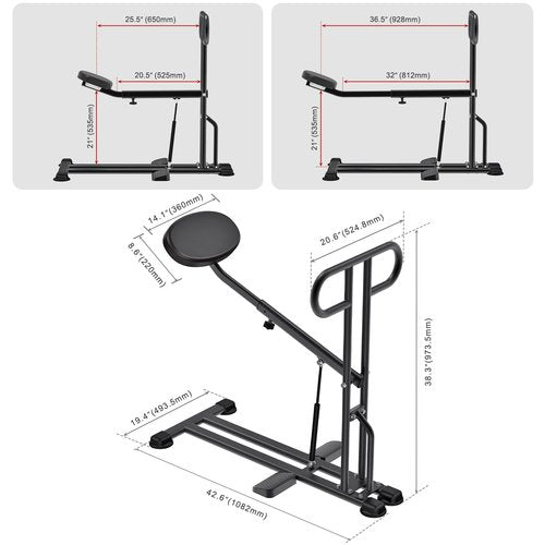 Kipika Squat Machine - Home Gym Workout Equipment for Total-Body Fitness - Low Impact Glute Leg Cardio Trainer with Ergonomic Multi-Grip Handle - 7 Position Seat Adjustment Durable Steel Construction