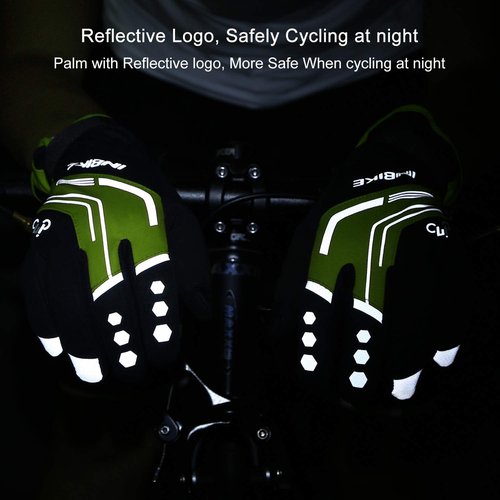 INBIKE Cycling Gloves for Men Winter Windproof Reflective Thermal Gel Pads Touch Screen