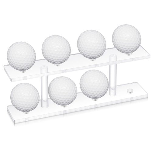 Silipull 1 Pc Golf Ball Display Rack 8 Balls Clear Acrylic Golf Case Holder Small Table Tennis Display Stand Shelf Double Layer