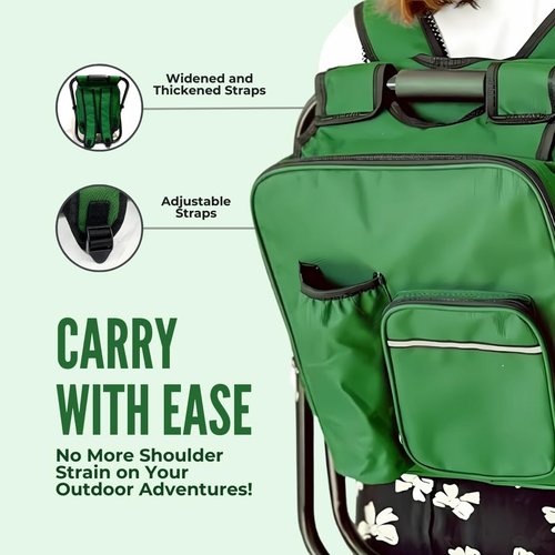 T CACHE Backpack Cooler Ice Fishing Chair - Waterproof Insulated Backpack Chair - Portable Fishing Chairs for Adults