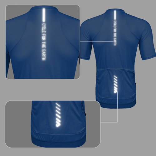 Wulibike Cycling Jersey Men Short Sleeve, Road Bike Jerseys Half Zipper with Pockets, Bicycle Clothing Breathable Quick Dry 2 Pack White+Blue M