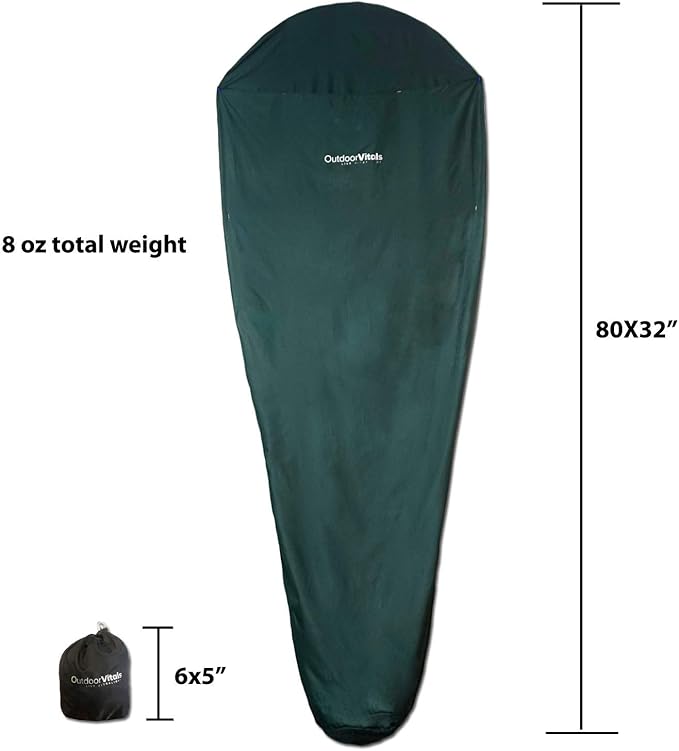 Sleeping Bag Liner (Charcoal, Rectangular/Micro Polyester)