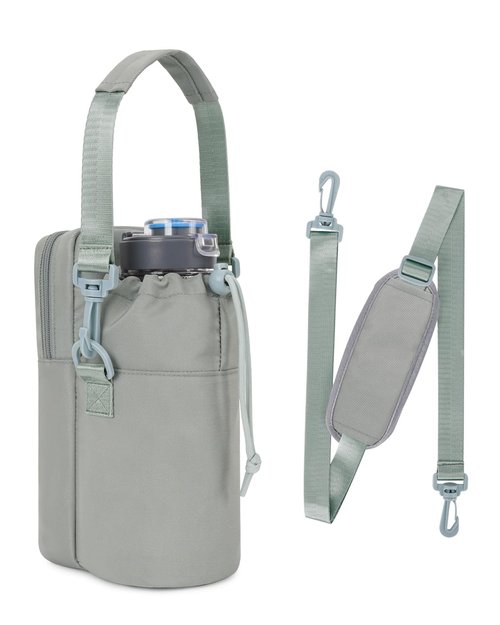 Wandering Nature Water Bottle Holder with Strap 32oz Insulated Water Bottle Carrier Bag Crossbody with Large Storage Pocket for Walking Hiking,Water-Resistant Fabric,Patent Pending