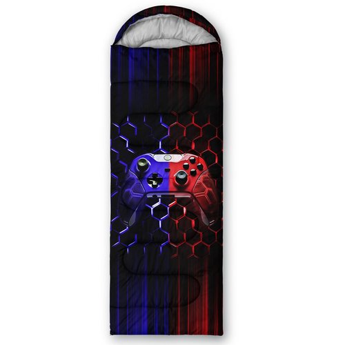 BSNTHO Beehive Gamer Printed Camping Sleeping Bag,3 Season Warm & Cool Weather,Lightweight,Waterproof Sleeping Bag for Adults & Kids,Traveling,and Outdoors,Camping Gear Equipment,31x90inch
