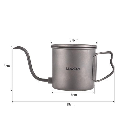 Lixada Titanium Camping Kettle - Coffee Pot with Removable Spout