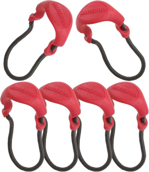 MAXPEDITION Positive Grip Zipper Pulls (Large, EMS Red) Pack of 6, Zipper Pull Replacement for Emergency Medical Backpacks, First Aid Kits, Tourniquet Pouches, PZLRED
