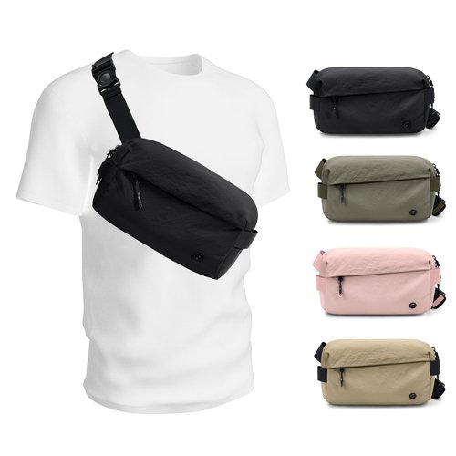 Crossbody Sling Bag for Women and Men Chest Bags Cross Body Bag for Outdoors Leisure Hiking Travel (Black)