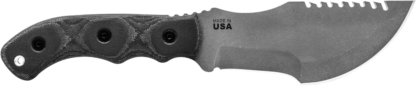 TOPS Knives Tom Brown Tracker #3 Full Tang Fixed Blade- Tumble Finish Blade Finish- Black Kydex Sheath w/Rotating Spring Steel Clip