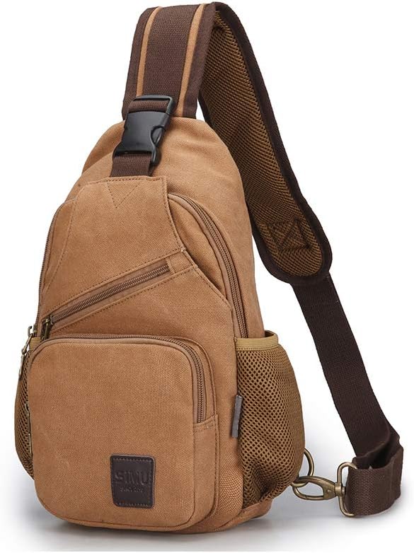 Sling Bag Pack Canvas Shoulder Sling Backpack Small Crossbody Chest Bag for ipad mini