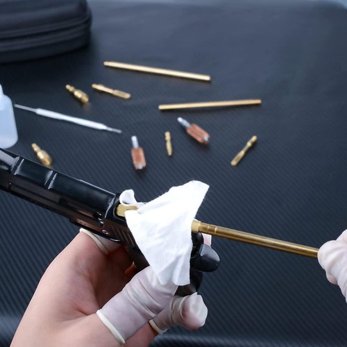 International Tool Company 16PCS .22 .38 .40 .45cal Universal Gun Cleaning Chamber Brush Cleaning Kit Accessories Aluminum Gun Cleaning Kit Aluminium Case Box Ak Brush