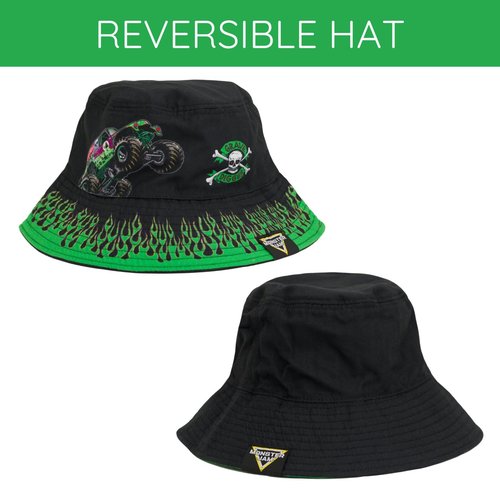 Monster Jam Grave Digger One Size Bucket Sun Hat Green/Black OS Toddler