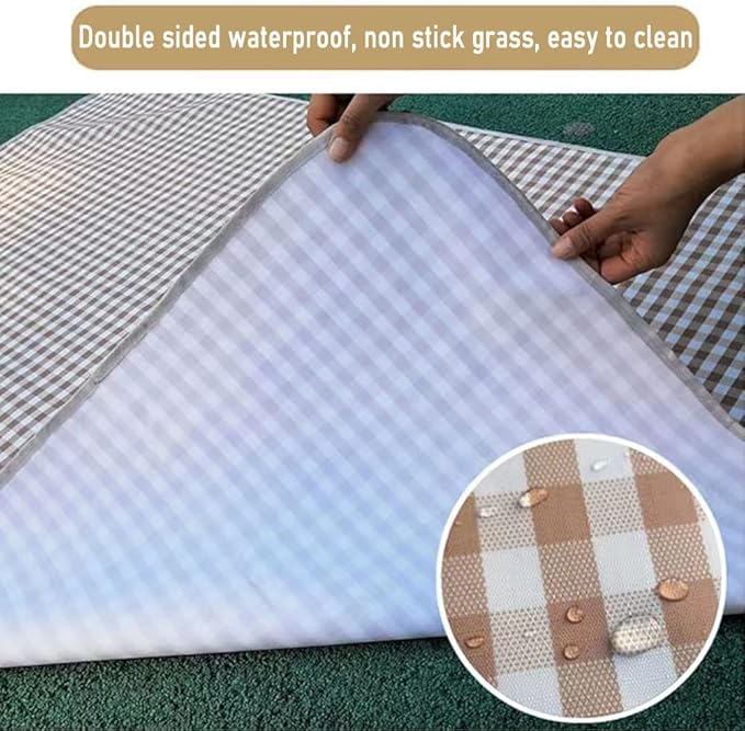 K Y KANGYUN Outdoor Picnic Blanket, Extra Large Beach Blankets, Foldable Lightweight Waterproof Sand Mat, Picnic Blanket 80" x 60" for Beach Camping Hiking Park Patio (Brown, 80x60 inch)