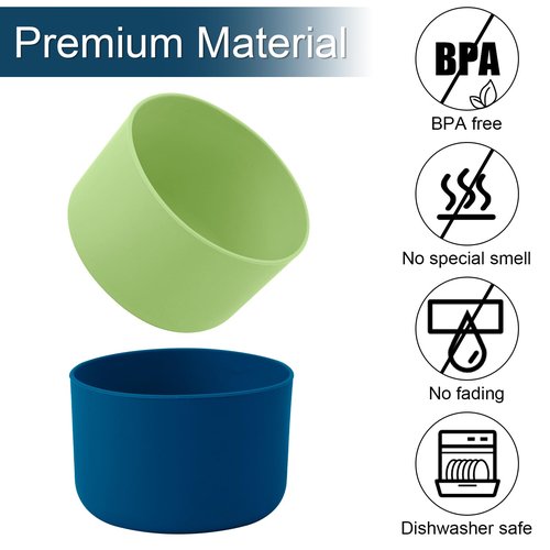 Silicone Boot for Owala, 2.95 Inch Diameter Bottle Boot Anti-Slip Bottom Protective Cover Water Bottle Accessories Compatible with Owala 24 oz (Green, Blue)