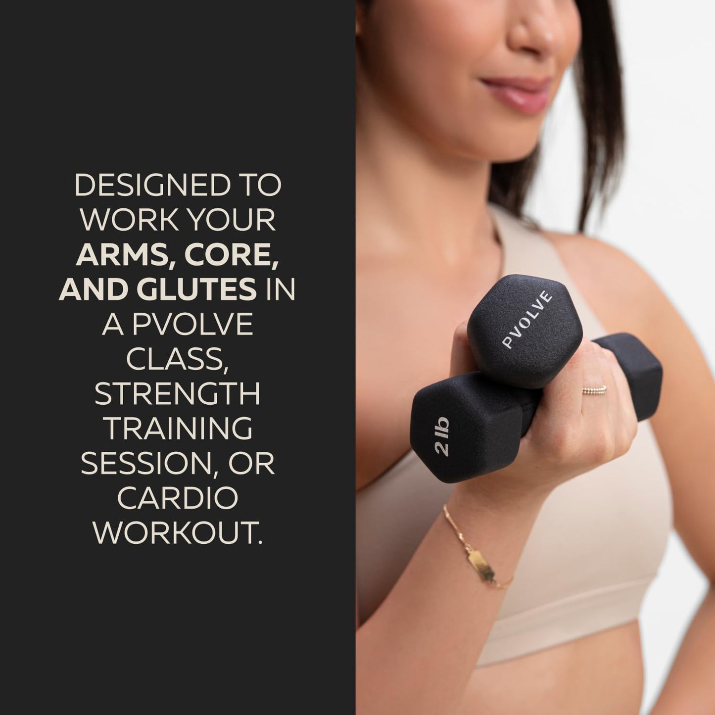 Pvolve 2lb Lightweight Neoprene Coated Dumbbell Set - Home Gym Fitness Equipment Designed For Comfart And To Fit Perfectly in the Palm of Your Hand