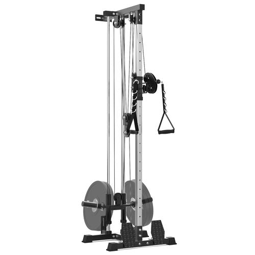 GarveeLife Wall Mount Cable Machine,LAT Power Cable Machine, LAT Pull Down and LAT Row LAT Tower,Cable Crossover Machine with 20 Positions,LAT Pulldown Machines for Home Gym Total Body Training,Black
