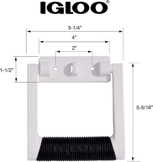 Igloo Premium Comfort Rubber Grip Swing-Up Handle, 25-75 Qt Coolers, White (1 Handle)