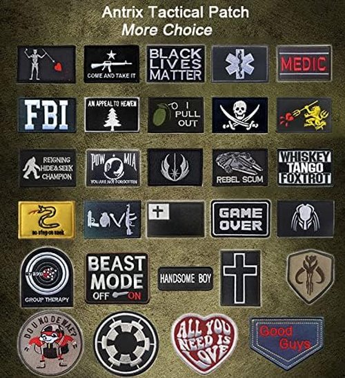Antrix 45x30 inches Tactical Patch Display Panel Holder Board Wall Organizer for Tactical Military Army Combat Moral Airsoft Uniform Hook and Loop Emblem Patches