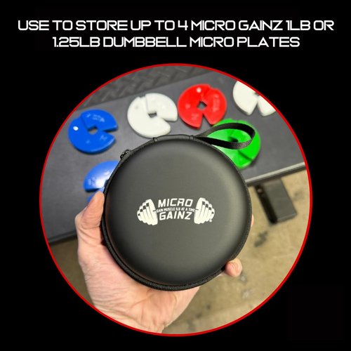 Micro Gainz Hard Shell Carrying Case for 1LB and 1.25LB Dumbbell Micro Plates