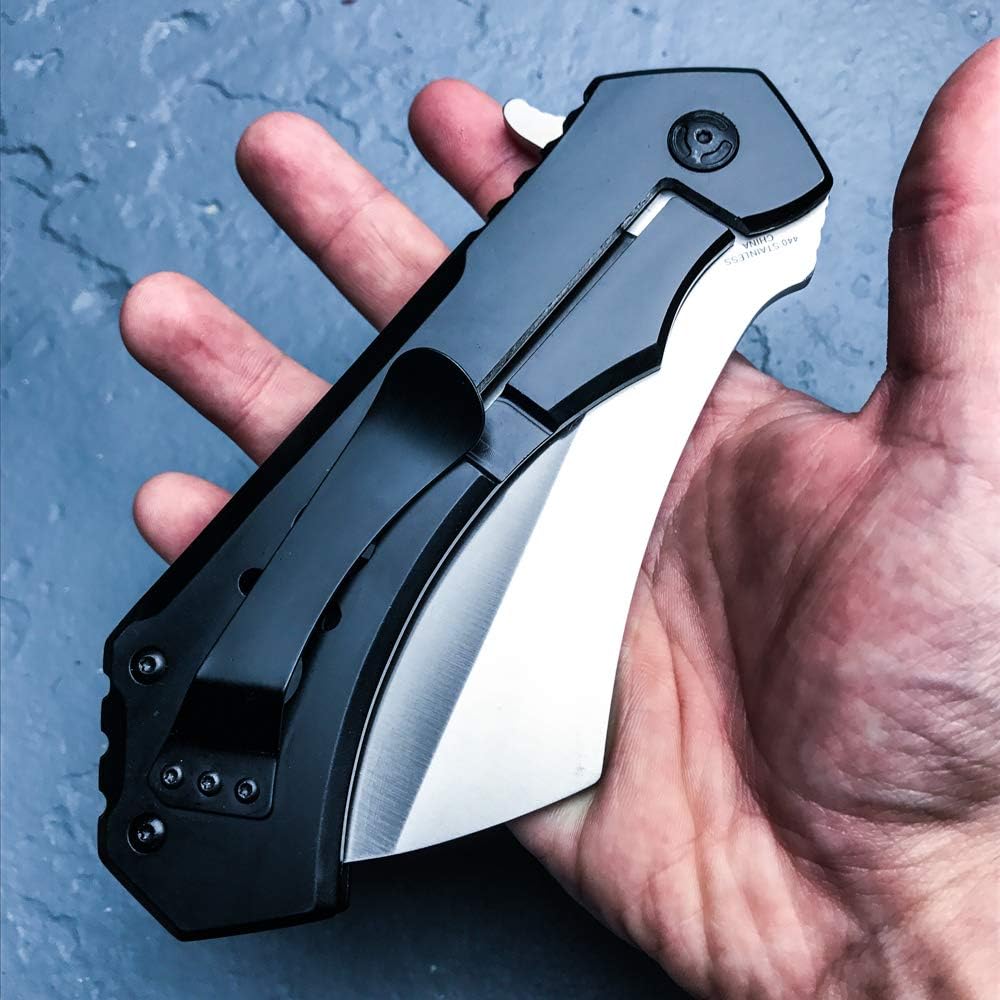 S-TEC 12-inch Rugged Chef Field Tactical Folding Cleaver (Stonewashed)