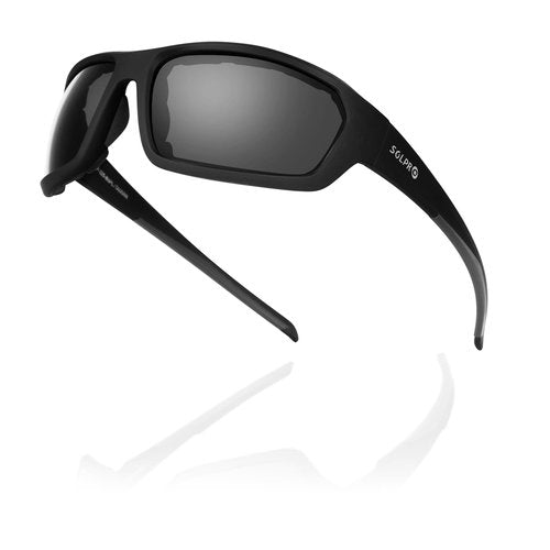 SOL PRO Polarized Motorcycle Riding Sunglasses Wraparound Frame Foam Padded UV Protection, Golfing, Fishing, Fit Men and Women