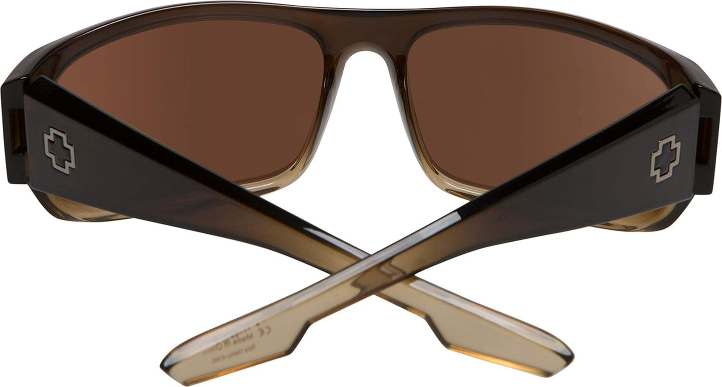 SPY Optic Piper, Rectangular Wrap Sunglasses, Color and Contrast Enhancing Lenses
