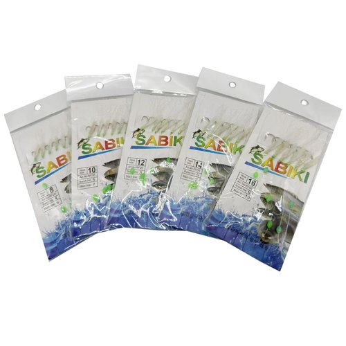 10 Packs 60 Hooks Glow Sabiki Rigs Fishing Flasher Bait Lures Rigs with Glow Fish Sink/Beads High Carbon Hooks Size: 8# 10# 12# 14# 16#