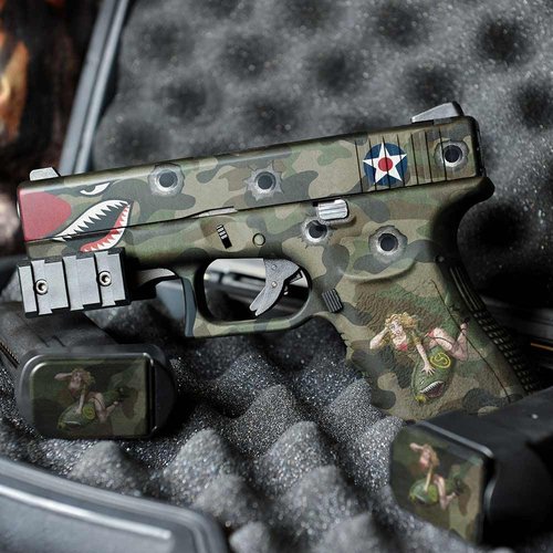 GunSkins Precut Pistol Skin for Glock 17 - Compatible with Airsoft AEG BB Gun - Vinyl Gun Wrap - Easy to Install - 100% Waterproof - Matte Finish - Made in USA - GS Bombshell Blonde