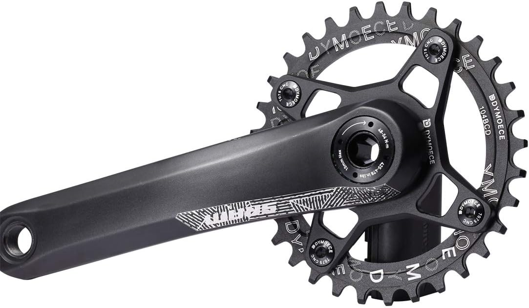 Narrow Wide Bike Single Chainring 104BCD 32T 34T 36T 38T for 9 10 11 Speed Round,Black/Red-Compatible with Most of Shimano and Sram Cranksets