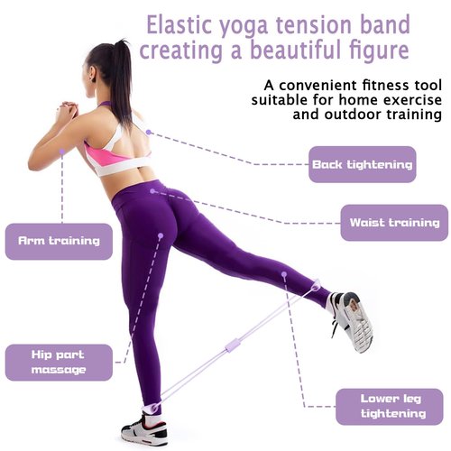Biiange Chest Expander Pull Exerciser, Arms Pull Up, Pull Rope Strength Training, Chest Expander Resistance, Chest Expander Spring Chest Expander for Home Workout (Purple)