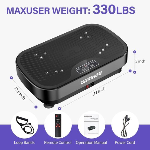 DamKee Vibration Plate Exercise Machine, Vibration Plate for Lymphatic Drainage, 9 Modes Whole Body Workout Vibrating Fitness Platform for Weight Loss & Shaping, Wellness - Home Gym Equipment (A-1)