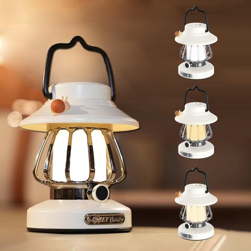 YZYOE LED Rechargeable Retro Horse Lamp, Outdoor Cute Camping Light, Portable Mini Snail Horse Lamp with 3-Mode Dimmable Light Intensity and Memory Function