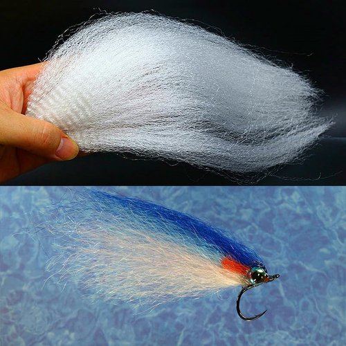 Strung Fuzzy Fiber 8 Colors Fly Fishing Long Crimped Synthetic Fiber Fly Tying Materials for Saltwater Streamer Flies