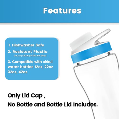 MIMORE Lid for Cirkul Water Bottle, 4 Pack Lid Cap Compatible with Cirkul Lid Replacement 12oz, 22oz, 32oz, 42oz, 62oz Stainless Steel & Plastic Water Bottles