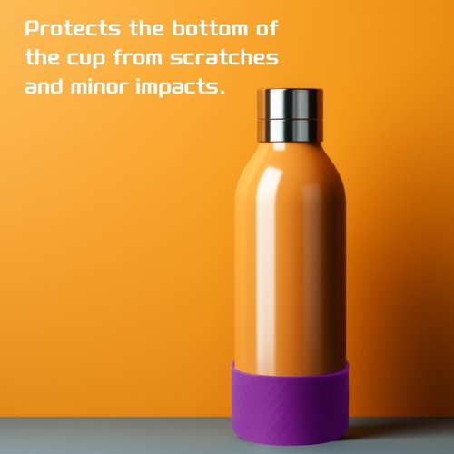 PATIKIL Silicone Water Bottle Boot, 2 Pcs 4 Inch Water Bottle Protective Sleeves 32-40 oz Anti-Slip Bottom Cover Sleeve Accessory Protector for Sports Water Bottles, Dark Purple