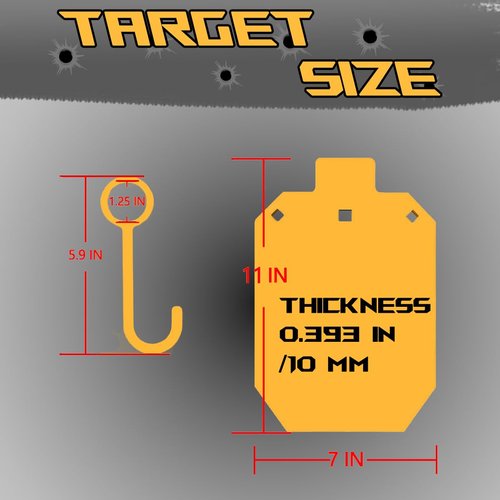 Steel Targets for Shooting (Yellow-Rectangular, Steel Target,2 Hooks and 2 Steel ChainBrackets)