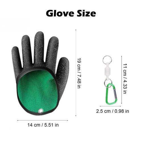 hisptgo 2Pcs Fishing Gloves for Men with Magnet Release, Professional Anti-Slip Puncture Resistant Gloves for Handling, Catching, Cleaning, Fisherman Fishing Accessories, Left and Right Hand