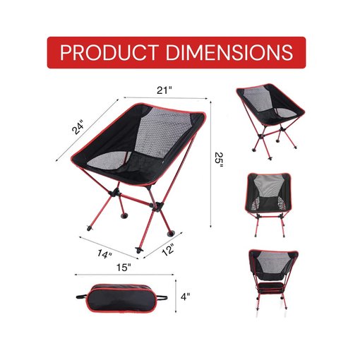 T CACHE Backpacking Chair - Lightweight & Collapsible Chair for Camping, Hiking & Travel - Small Folding Chair with Anti-Slip Feet - Compact & Durable Chairs for Outside, Easy Setup Anywhere