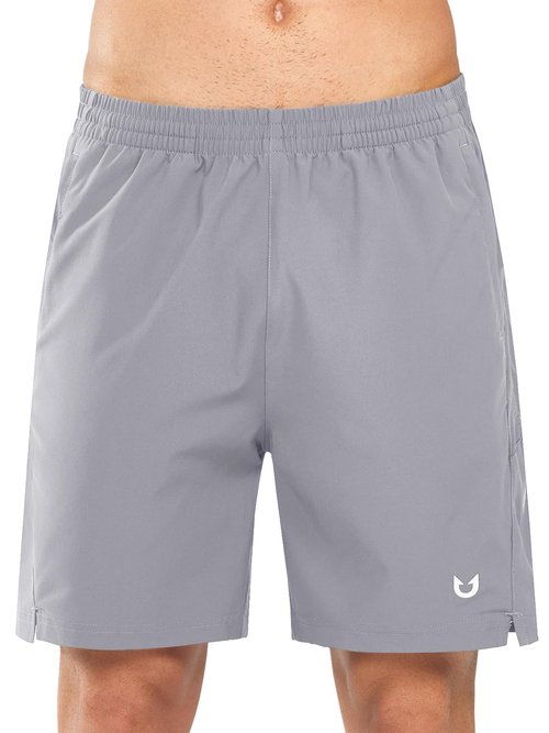 NORTHYARD Men's 7" Athletic Running Shorts with Zipper Pockets Quick Dry Lightweight Workout Gym Short Stone 3XL