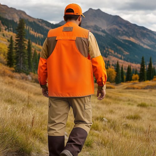 NEW VIEW Upland Hunting Vest for Men- Blaze Orange, Pheasant Hunting Vest with Game Pouch, for Bird Quail- M