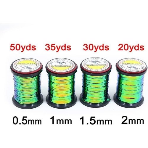 Pack of 1 Green Peacock Flat Tinsel 35 Yards Fly Tying Floss Thread Silky Yarns Fly Fishing Tying Line Materials Accessories