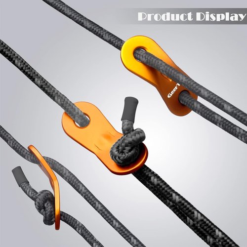GEERTOP 6 Pack Reflective Guy Lines 4 mm Tent Cords Ultralight Camp Ropes with Aluminum Adjuster Tensioner for Tent, Tent Tarp, Canopy Shelter, Outdoor Camping Hiking Backpacking Travel