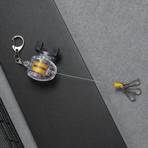 Ximimark 1 pcs Compact Retractable Fishing Reel Keychain – Durable, Portable Key Holder & Stylish Angler’s Accessory