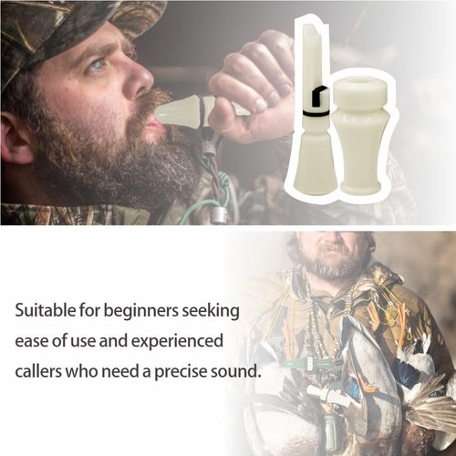 SHINETEC Single Reed Duck Call - Hunting Mallard, Professional Waterfowl Whistle, Great for Family Activities, Kids Play & Pet Interaction, Voice Imitator for Wigeon & More, 1 Pcs (White)