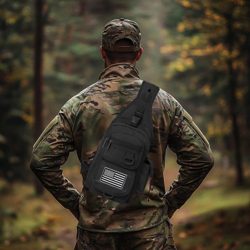 Vdones CCW Sling Bag Gun Crossbody Bag Everyday Carry Shoulder Bag Mens EDC Chest Bag