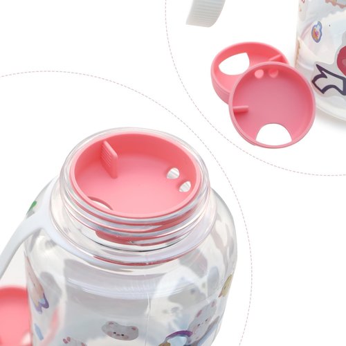 LUTQ 2-Pack Silicone Splashguard for Nalgene, Splashguard Wide Mouth for Nalgene Splash Guard 32 oz Wide Mouth Water Bottle Accessories - Sakura Pink, for Wide-Necked Bottles with 53 mm Opening