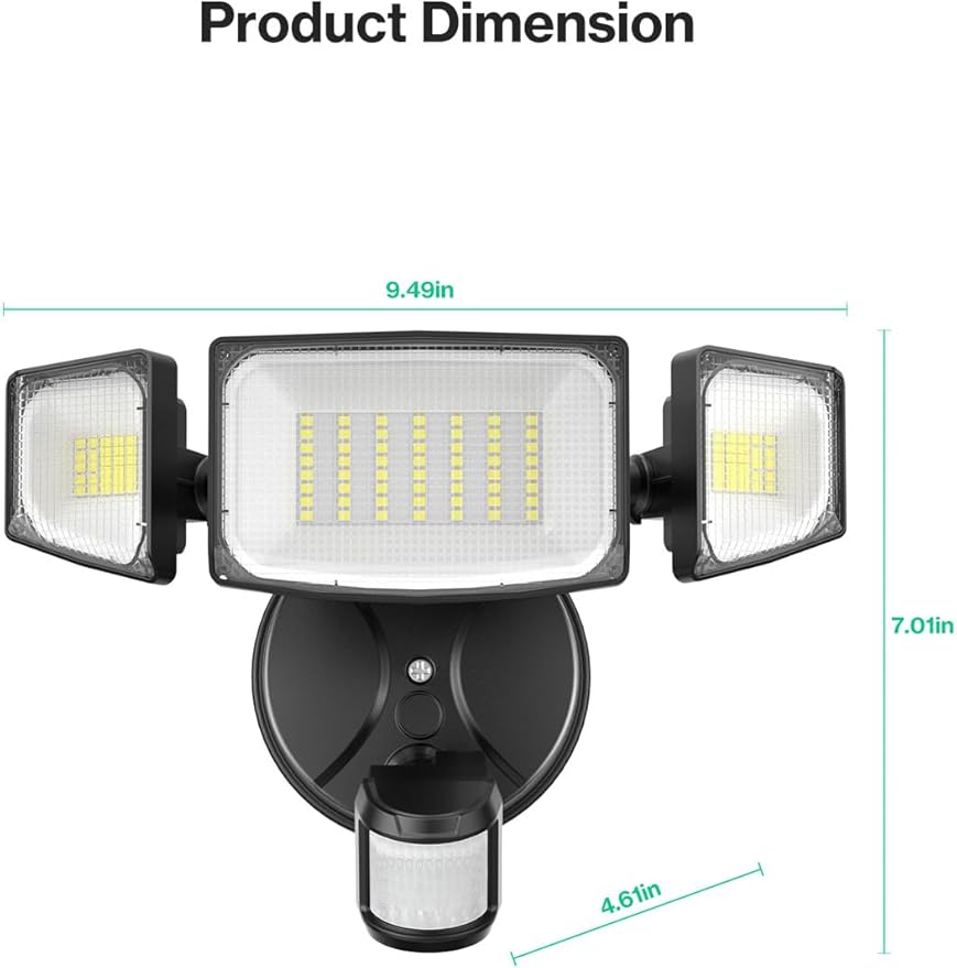iMaihom 65W LED Security Lights Motion Sensor Outdoor, Dusk to Dawn Flood Lighting, 6500LM Motion Detected Floodlights for Outside, IP65 Waterproof Motion Lights for Garage,Yard (Hardwired)