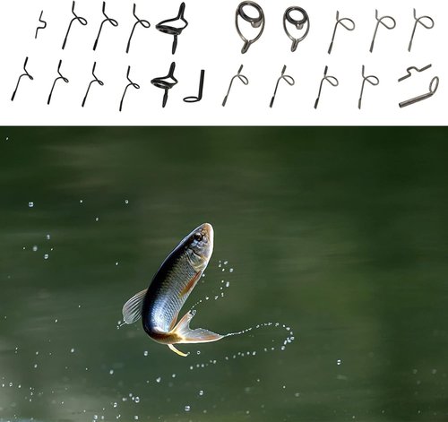 11 Pcs Black Fishing Fly Rod Guide Set Stainless Steel Frame DIY Eye Rings Different Size Guide Corrosion-Resistant Fishing Rod Guide Fly Rod Guides and Tips, Fishing Rods, Rods and Accessories